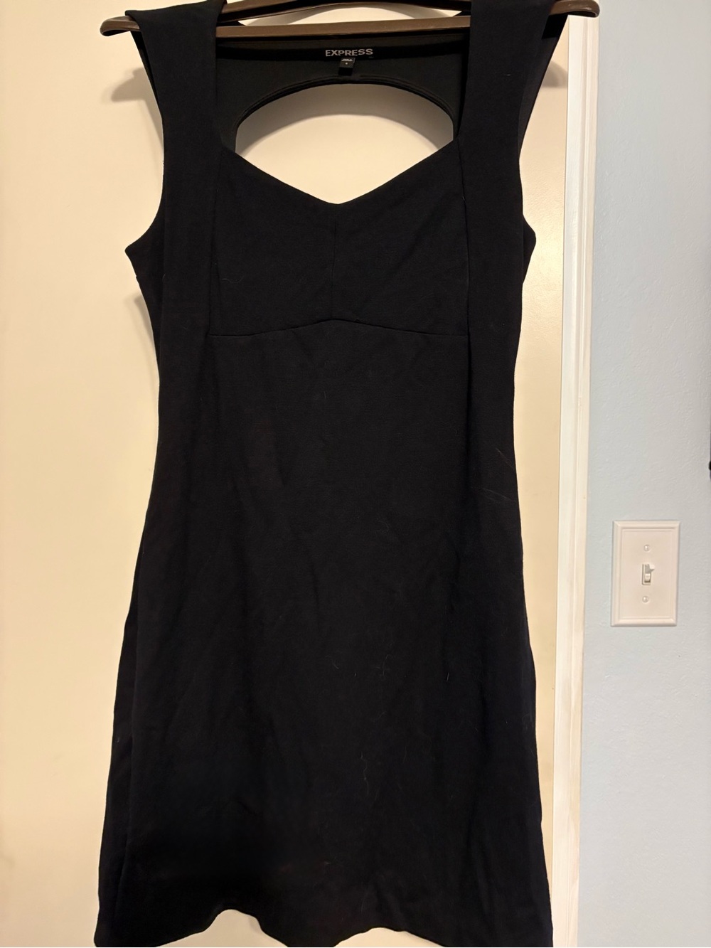 Express Black Sleeveless Mini Dress with Cutout Back